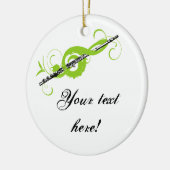 Gepersonaliseerde Treble Clef & Fluit Keramisch Ornament (Links)
