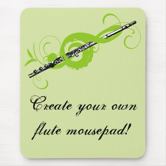 Gepersonaliseerde Treble Clef & Fluit Muismat (Voorkant)