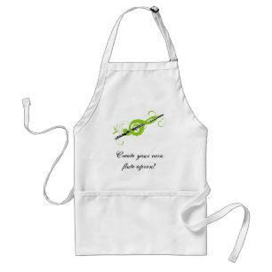 Gepersonaliseerde Treble Clef & Fluit Standaard Schort
