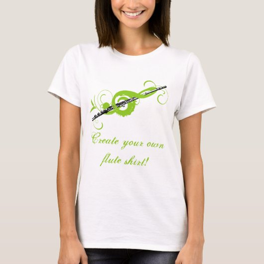 Gepersonaliseerde Treble Clef & Fluit T-shirt (Voorkant)