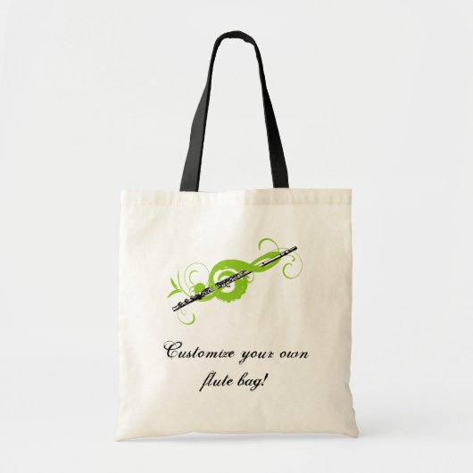 Gepersonaliseerde Treble Clef & Fluit Tote Bag (Voorkant)