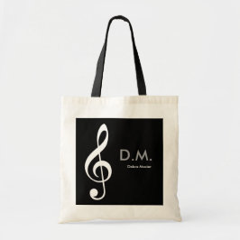 Gepersonaliseerde Treble Clef Music Idee Tote Bag