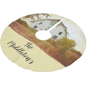 Gepersonaliseerde Tree Rok Sunset Barn Country Rus Kerstboom Rok