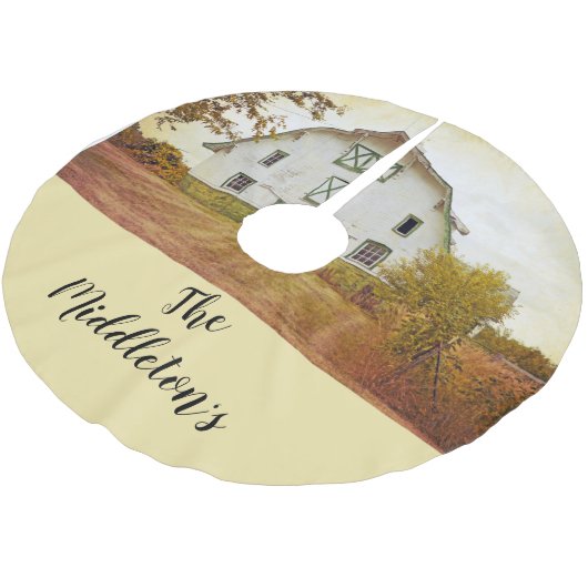 Gepersonaliseerde Tree Rok Sunset Barn Country Rus Kerstboom Rok (Gekanteld)