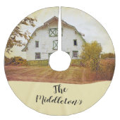 Gepersonaliseerde Tree Rok Sunset Barn Country Rus Kerstboom Rok (Voorkant)