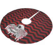 Gepersonaliseerde Tree Skirt schedel Roos gothic C Kerstboom Rok (Gekanteld)