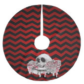 Gepersonaliseerde Tree Skirt schedel Roos gothic C Kerstboom Rok (Voorkant)