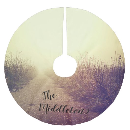 Gepersonaliseerde Tree Skirt Sunrise Pathway Walkw Kerstboom Rok (Voorkant)