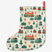 Gepersonaliseerde  trein kerst grote kerstsok (Achterkant)