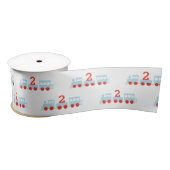 Gepersonaliseerde trein verjaardagsfeestje satijnen lint (Spoel)