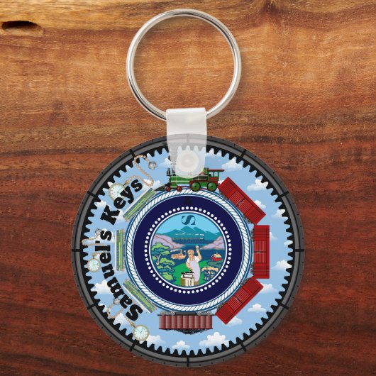 gepersonaliseerde treinconducteur sleutelhanger (Voorkant)