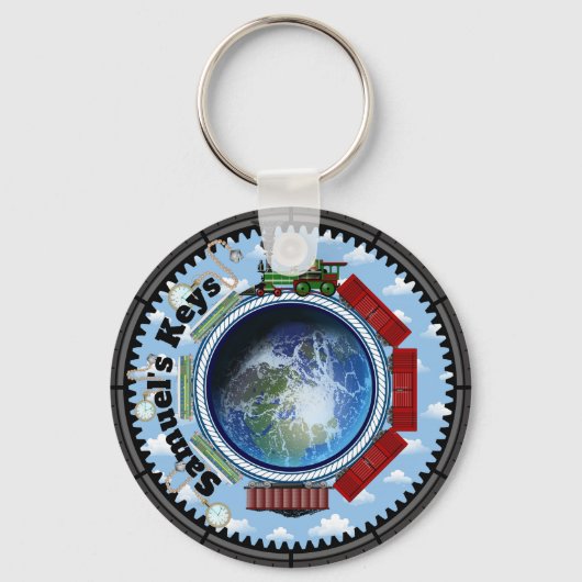 Gepersonaliseerde treinen over de hele wereld sleutelhanger (Voorkant)