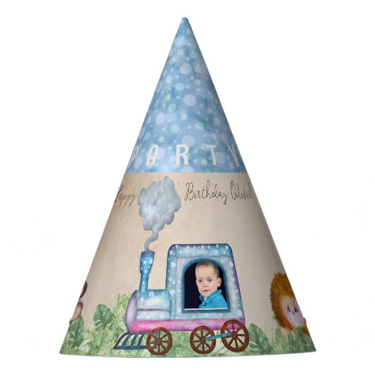 Gepersonaliseerde treinmotor Party Pet Feesthoedjes (Voorkant)