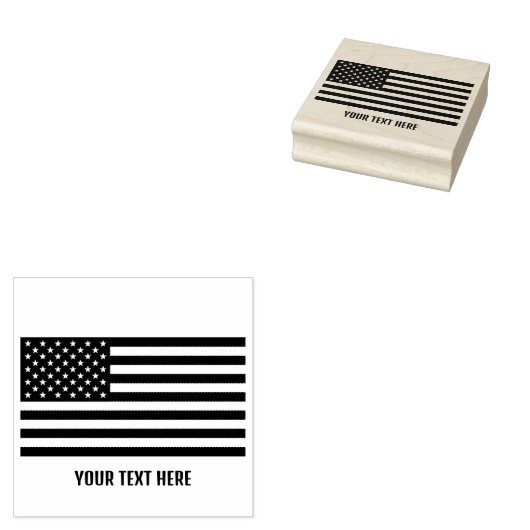 Gepersonaliseerde Trendy Amerikaanse vlag Rubberstempel (Gestempeld)