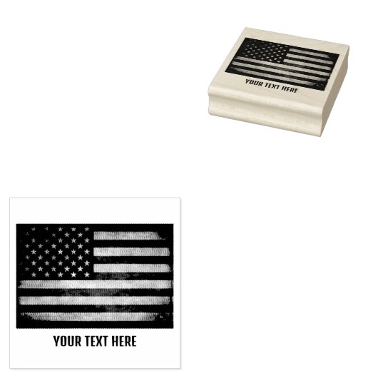 Gepersonaliseerde Trendy Amerikaanse vlag Rubberstempel (Gestempeld)
