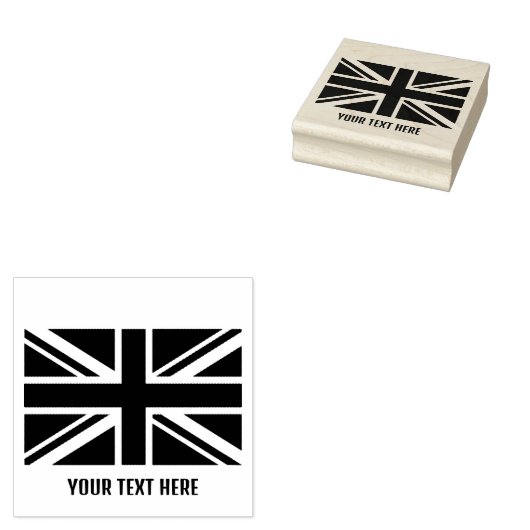 Gepersonaliseerde Trendy Britse vlag Rubberstempel (Gestempeld)