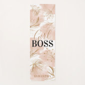 Gepersonaliseerde trendy Girly Pink & Gold 'Girl B Yogamat (Voorkant)