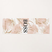 Gepersonaliseerde trendy Girly Pink & Gold 'Girl B Yogamat (Voorkant (horizontaal))