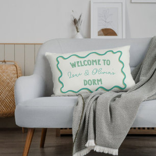 Gepersonaliseerde Trendy Groene Hand Getrokken Sla Accent Kussen