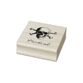 Gepersonaliseerde trendy Halloween Skull & Crossbo Rubberstempel (Stempel)