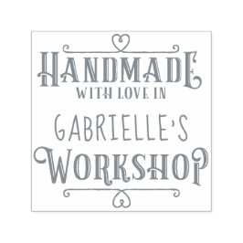 Gepersonaliseerde Trendy Handgemaakt met Liefde in Zelfinktende Stempel