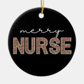 Gepersonaliseerde trendy Merry Nurse Christmas Keramisch Ornament (Voorkant)