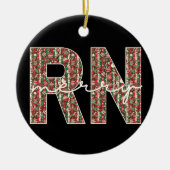 Gepersonaliseerde trendy Merry RN Nurse Christmas Keramisch Ornament (Voorkant)