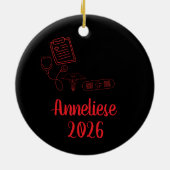 Gepersonaliseerde trendy Merry RN Nurse Christmas Keramisch Ornament (Achterkant)