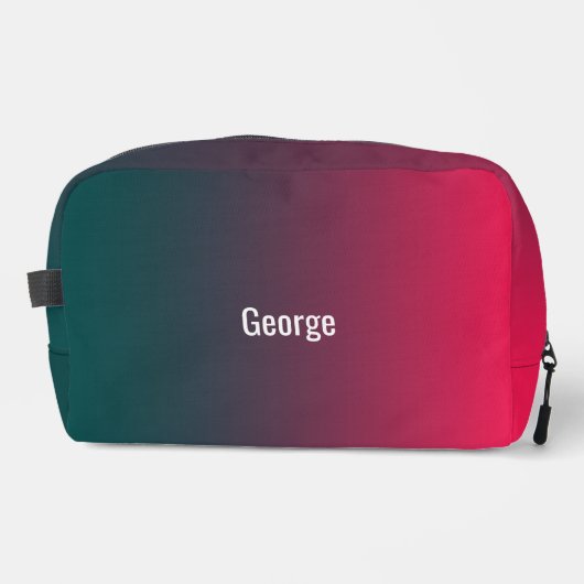 Gepersonaliseerde Trendy Modern Donkerrood Groen O Toilettasje (Voorkant)