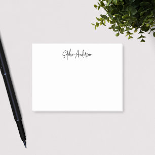 Gepersonaliseerde Trendy Modern Script Minimalist Post-it® Notes