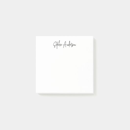 Gepersonaliseerde Trendy Modern Script Minimalist Post-it® Notes (Voorkant)