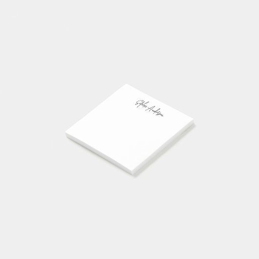 Gepersonaliseerde Trendy Modern Script Minimalist Post-it® Notes (Schuin)