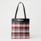 Gepersonaliseerde trendy moderne plaid tote bag (Voorkant)