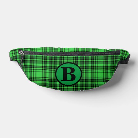 Gepersonaliseerde trendy naam geruite plaid heuptasje (Liggend)