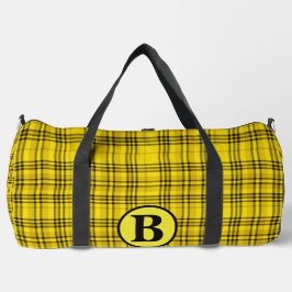 Gepersonaliseerde trendy naam geruite plaid plunjezak