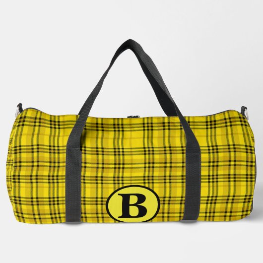 Gepersonaliseerde trendy naam geruite plaid plunjezak (Voorkant)