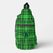 Gepersonaliseerde trendy naam geruite plaid sling bag (Voorkant)