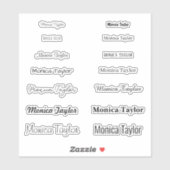 Gepersonaliseerde trendy naam sticker (Vel)