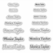 Gepersonaliseerde trendy naam sticker (Voorkant)