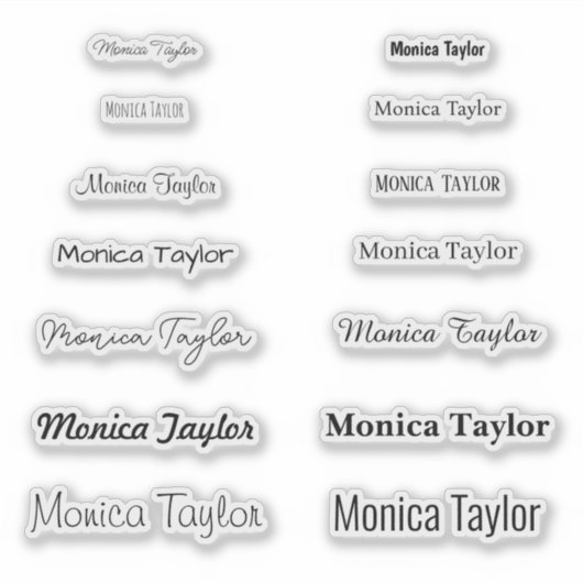 Gepersonaliseerde trendy naam sticker (Voorkant)