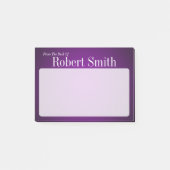 Gepersonaliseerde Trendy Paars en zwarte korrel Post-it® Notes (Voorkant)