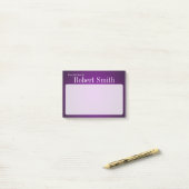 Gepersonaliseerde Trendy Paars en zwarte korrel Post-it® Notes (Op bureau)