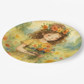 Gepersonaliseerde trendy retro rustieke waterverf  papieren bordje (Gekanteld)