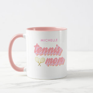 Gepersonaliseerde Trendy Tennis Moeder Roze Mok