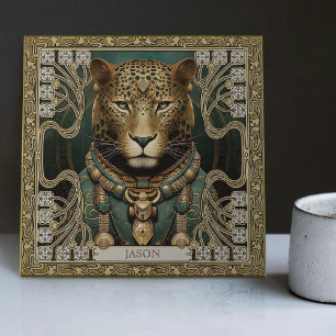 Gepersonaliseerde Tribal Jaguar Spirit Altarpiece Tegeltje