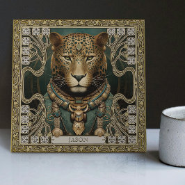 Gepersonaliseerde Tribal Jaguar Spirit Altarpiece Tegeltje