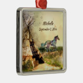 Gepersonaliseerde Tribal Teepee en Indian Horse Ti Metalen Ornament (Rechts)
