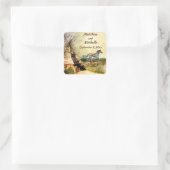 Gepersonaliseerde Tribal Teepee en Paard Tipi brui Vierkante Sticker (Tas)