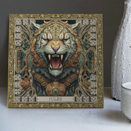 Gepersonaliseerde Tribal Tiger Spirit Portret Tegeltje