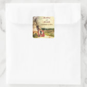 Gepersonaliseerde Tribal Tipi en Vossen Tepee Brui Vierkante Sticker (Tas)